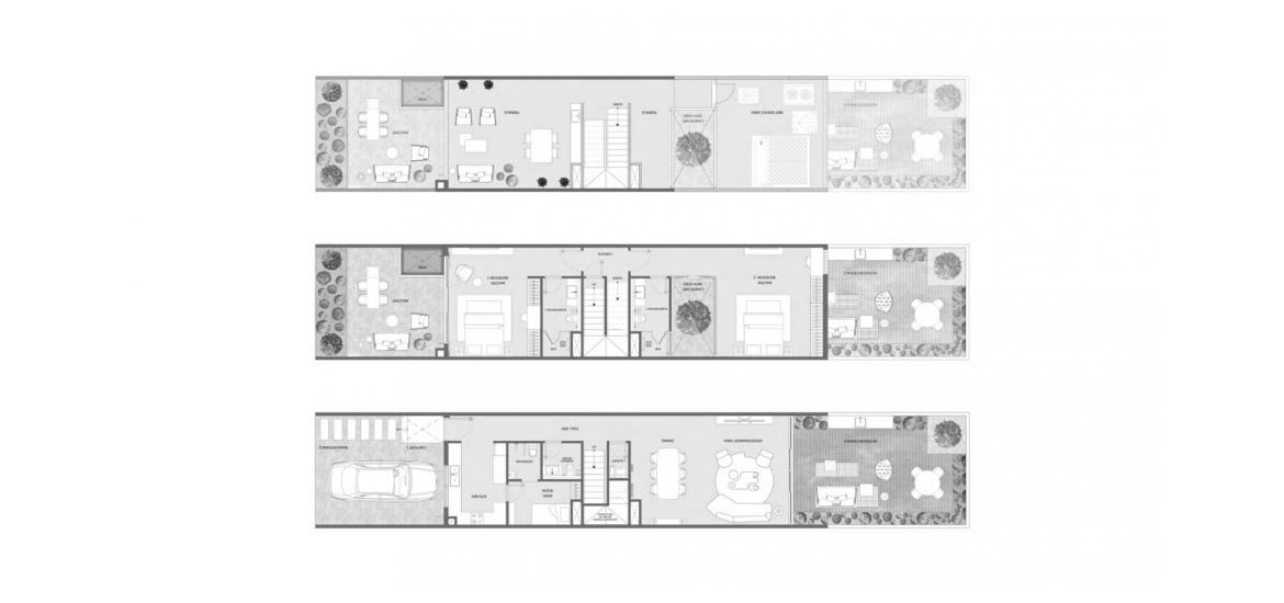 Планировка «2 BEDROOM TOWNHOUSE» 2 спальни в ЖК MAG 22