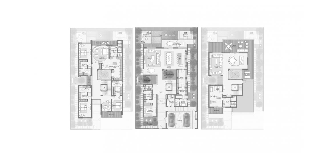 Floor plan «THE HIDEAWAY VILLAS 5 BEDROOM», 5 bedrooms in THE SANCTUARY AT DISTRICT 11